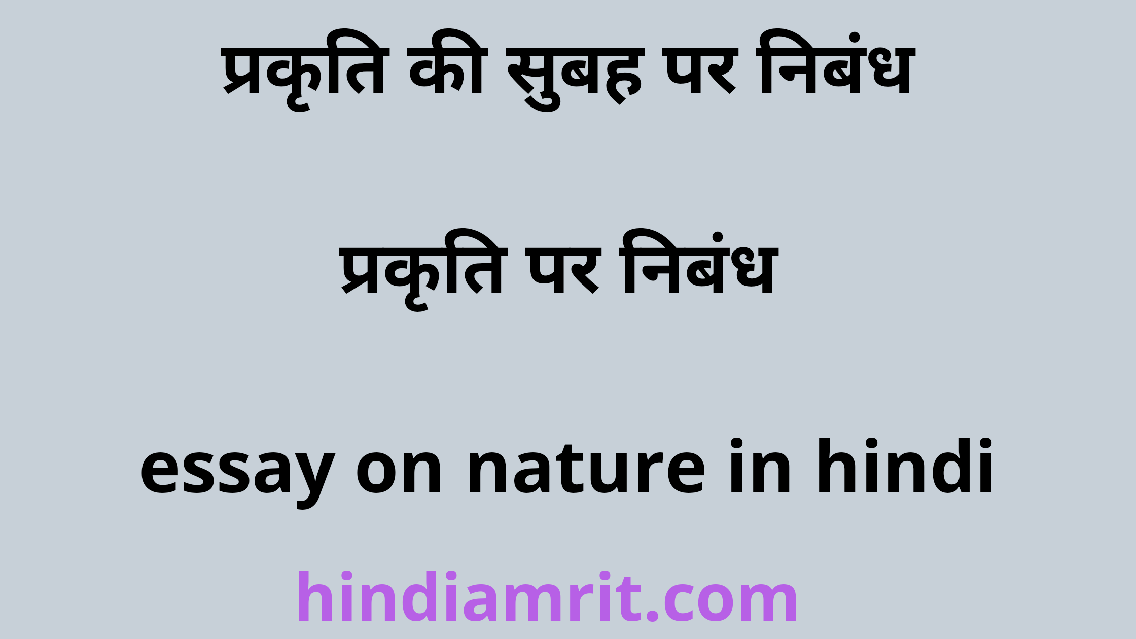 essay on nature in hindi class 3